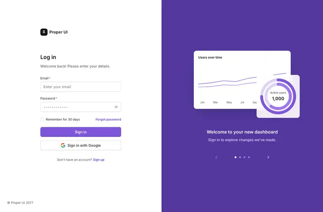 Login Split Carousel