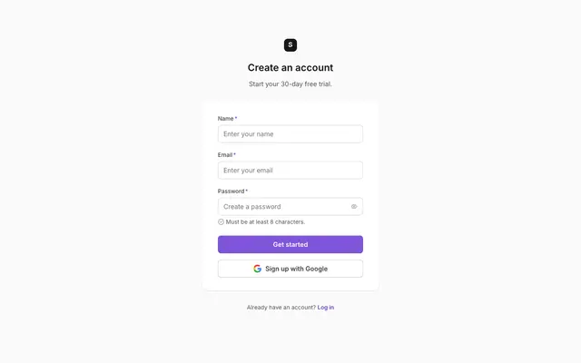 Signup Card Separated