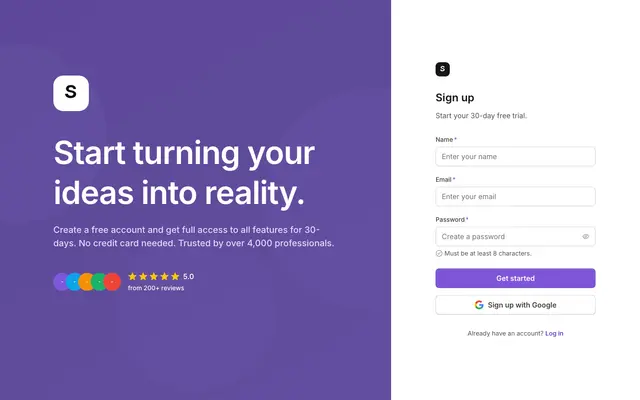 Signup Split Image Background