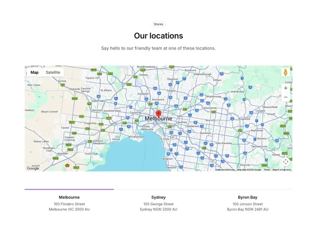Contact Features Tabs Map 01