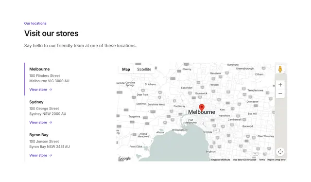 Contact Features Tabs Map 02