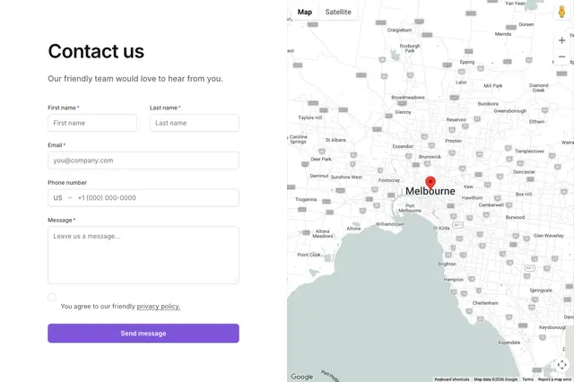 Contact Form And Map