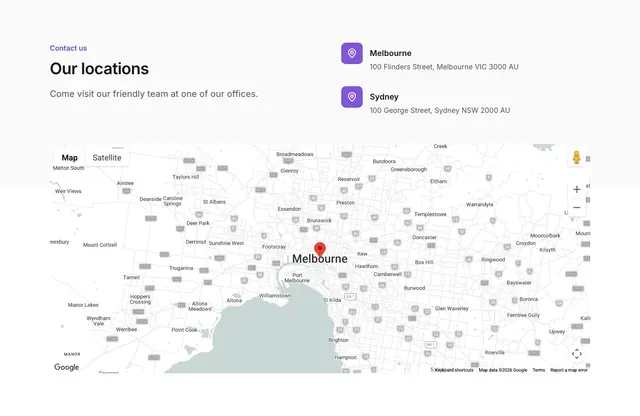 Contact Icons And Map 02