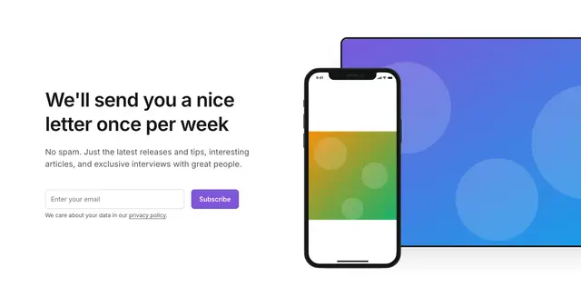 Newsletter Screen Mockup 02