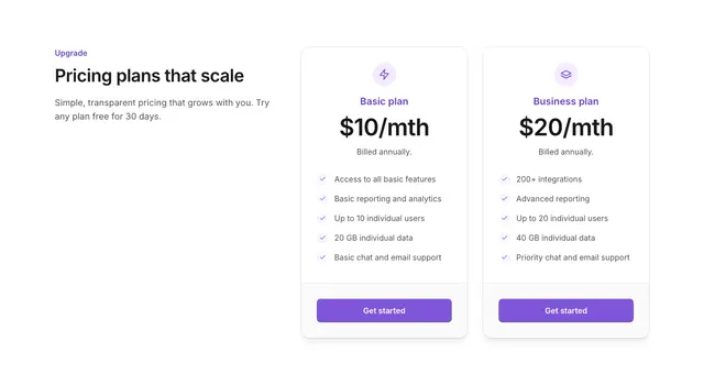 Pricing Section Featured Cards 01