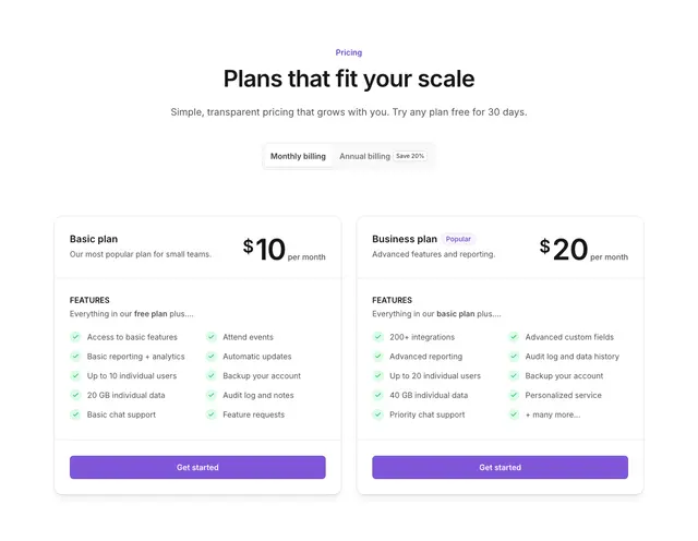 Pricing Simple Dual Check Item